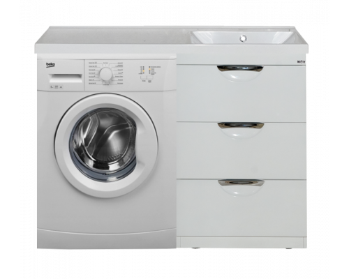 Купить Куба - 50 Тумба 3 ящ. под стиральную машину белая эмаль в магазине сантехники Santeh-Crystal.ru