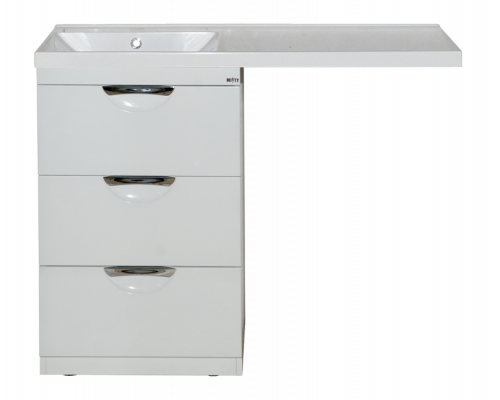 Купить Куба - 50 Тумба 3 ящ. под стиральную машину белая эмаль в магазине сантехники Santeh-Crystal.ru