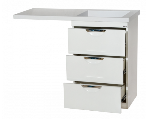 Купить Куба - 50 Тумба 3 ящ. под стиральную машину белая эмаль в магазине сантехники Santeh-Crystal.ru