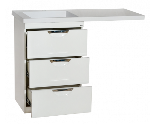 Заказать Куба - 60 Тумба 3 ящ. под стиральную машину белая эмаль в магазине сантехники Santeh-Crystal.ru