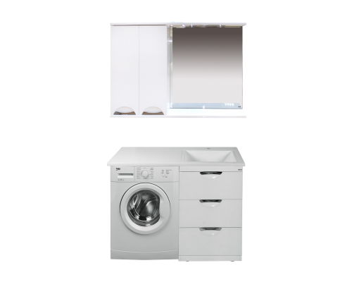 Заказать Куба - 60 Тумба 3 ящ. под стиральную машину белая эмаль в магазине сантехники Santeh-Crystal.ru