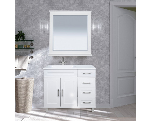 Приобрести Купер - 90 Тумба напольная с 4 ящ. правая белая в магазине сантехники Santeh-Crystal.ru