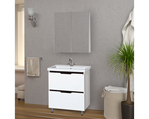 Купить Лайм - 70 Тумба напольная  с 2 ящ. комбинированная в магазине сантехники Santeh-Crystal.ru