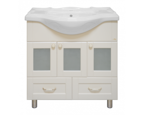 Купить Латте - 85 Тумба с 2 ящ. бежевая эмаль в магазине сантехники Santeh-Crystal.ru