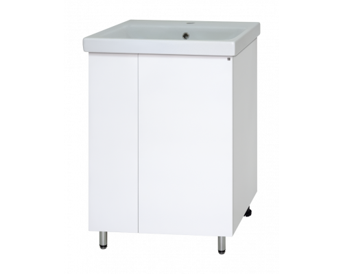 Купить Лира - 60 Тумба прямая напольная белая эмаль с отталкив. в магазине сантехники Santeh-Crystal.ru