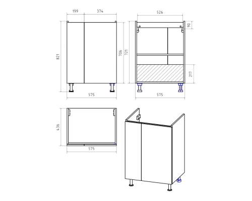 Купить Лира - 60 Тумба прямая напольная белая эмаль с отталкив. в магазине сантехники Santeh-Crystal.ru