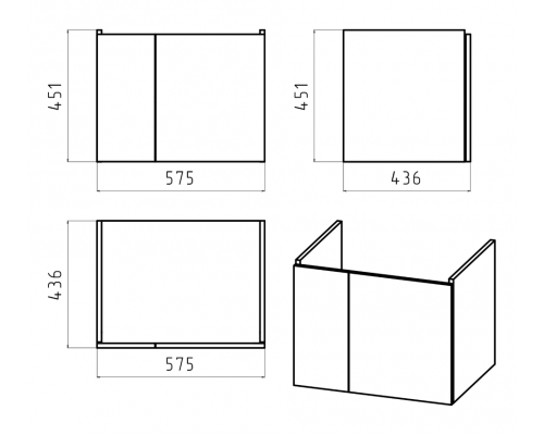 Купить Лира - 60 Тумба прямая подвесная белая эмаль с отталкив. в магазине сантехники Santeh-Crystal.ru