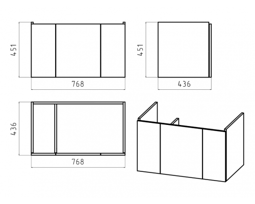 Приобрести Лира - 80 Тумба прямая подвесная белая эмаль с отталкив. в магазине сантехники Santeh-Crystal.ru