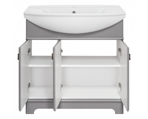 Приобрести Лувр - 85 Тумба напольная, серая в магазине сантехники Santeh-Crystal.ru