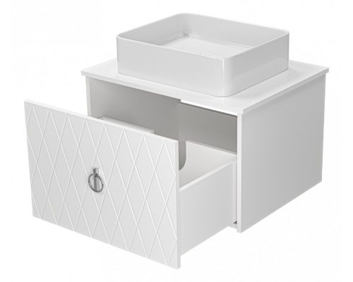 Заказать Манго - 65 Тумба подвесная 1 ящ белая эмаль глянец в магазине сантехники Santeh-Crystal.ru