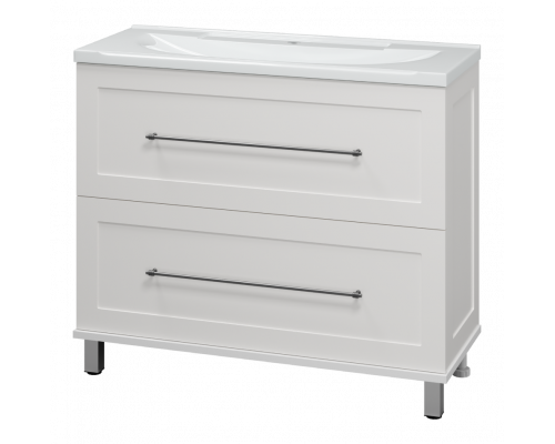 Приобрести Марта -100 Тумба напольная 2 ящ. белая эмаль (глянец) в магазине сантехники Santeh-Crystal.ru