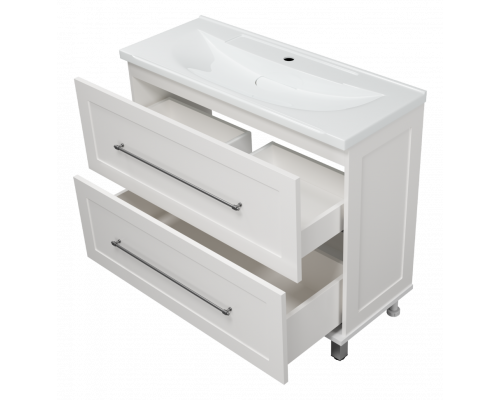 Приобрести Марта -100 Тумба напольная 2 ящ. белая эмаль (глянец) в магазине сантехники Santeh-Crystal.ru