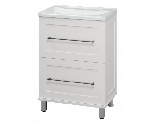 Приобрести Марта - 60 Тумба напольная 2 ящ. белая эмаль (глянец) в магазине сантехники Santeh-Crystal.ru