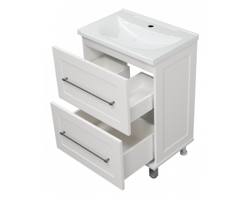 Приобрести Марта - 60 Тумба напольная 2 ящ. белая эмаль (глянец) в магазине сантехники Santeh-Crystal.ru