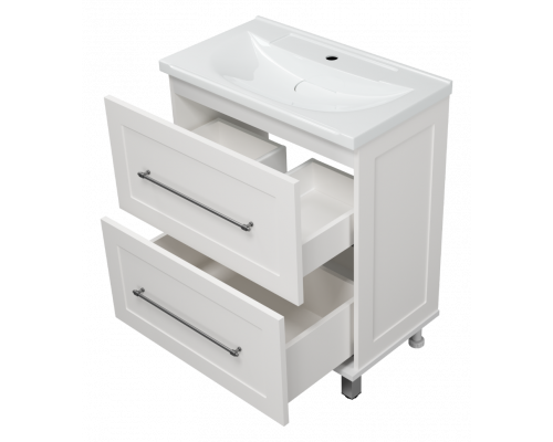 Купить Марта - 70 Тумба напольная 2 ящ. белая эмаль (глянец) в магазине сантехники Santeh-Crystal.ru