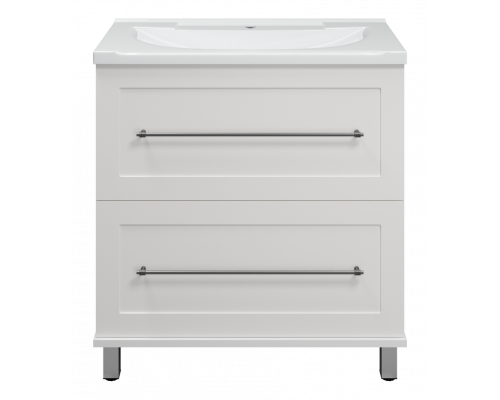 Купить Марта - 80 Тумба напольная 2 ящ. белая эмаль (глянец) в магазине сантехники Santeh-Crystal.ru