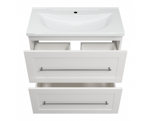 Купить Марта - 80 Тумба напольная 2 ящ. белая эмаль (глянец) в магазине сантехники Santeh-Crystal.ru