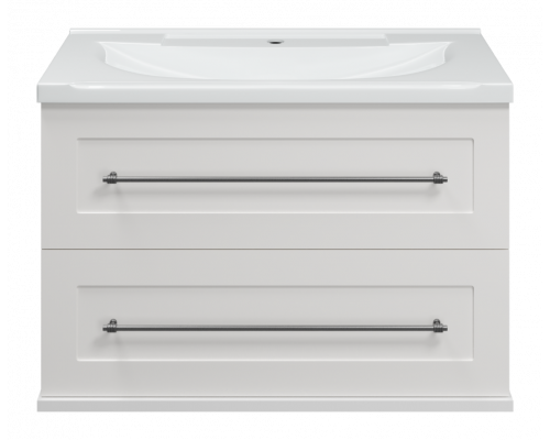Купить Марта - 80 Тумба подвесная 2 ящ. белая эмаль (глянец) в магазине сантехники Santeh-Crystal.ru