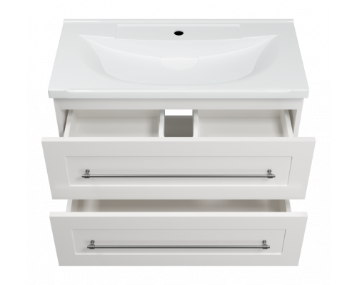 Купить Марта - 80 Тумба подвесная 2 ящ. белая эмаль (глянец) в магазине сантехники Santeh-Crystal.ru