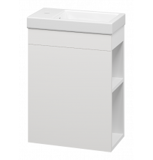 Мини - 40 Тумба с открыт. полками подвесная белая ПВХ (подарок, ручки Урал)