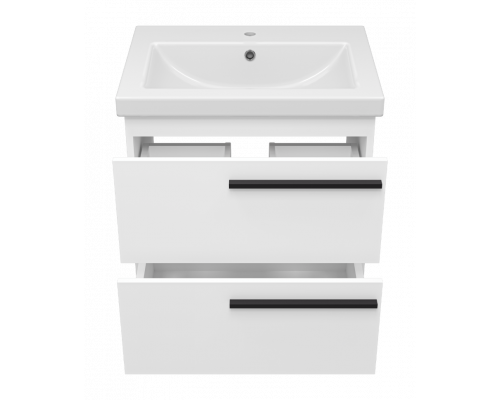 Купить Ненси - 60 Тумба подвесная 2 ящ белая мат. эмаль в магазине сантехники Santeh-Crystal.ru