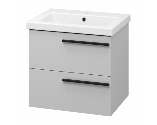 Заказать Ненси - 60 Тумба подвесная 2 ящ серая мат. эмаль О в магазине сантехники Santeh-Crystal.ru