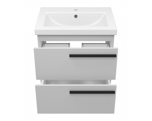 Заказать Ненси - 60 Тумба подвесная 2 ящ серая мат. эмаль О в магазине сантехники Santeh-Crystal.ru