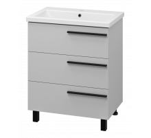 Ненси - 70 Тумба напольная  3 ящ. серая мат. эмаль