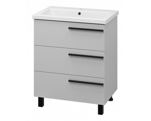 Заказать Ненси - 70 Тумба напольная  3 ящ. серая мат. эмаль в магазине сантехники Santeh-Crystal.ru