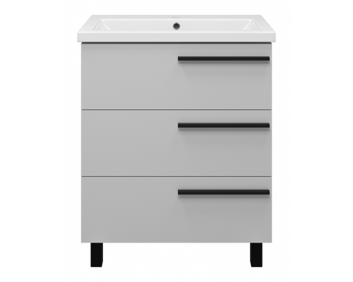 Заказать Ненси - 70 Тумба напольная  3 ящ. серая мат. эмаль в магазине сантехники Santeh-Crystal.ru