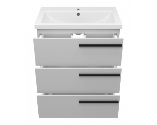 Заказать Ненси - 70 Тумба напольная  3 ящ. серая мат. эмаль в магазине сантехники Santeh-Crystal.ru