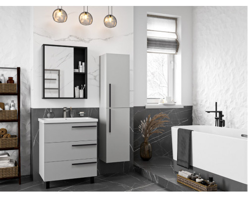 Заказать Ненси - 70 Тумба напольная  3 ящ. серая мат. эмаль в магазине сантехники Santeh-Crystal.ru