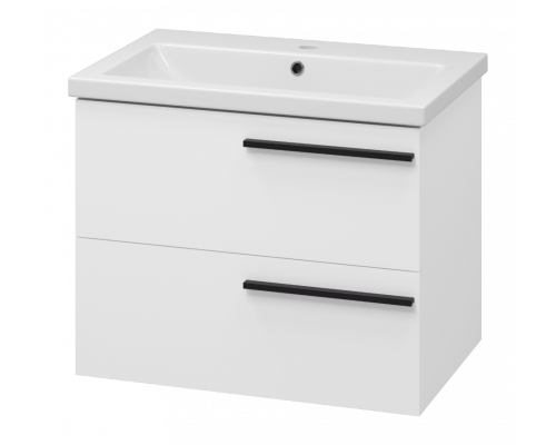 Купить Ненси - 70 Тумба подвесная 2 ящ белая мат. эмаль в магазине сантехники Santeh-Crystal.ru