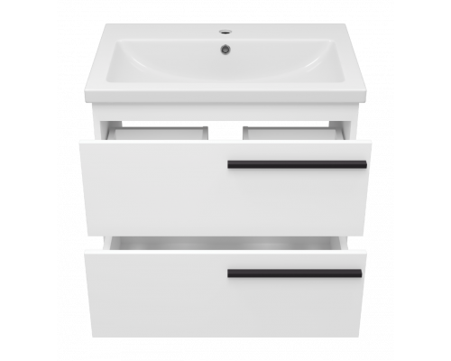 Купить Ненси - 70 Тумба подвесная 2 ящ белая мат. эмаль в магазине сантехники Santeh-Crystal.ru