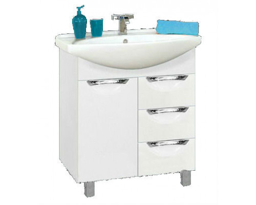 Купить Орхидея - 65 Тумба с 3 ящ. белая эмаль в магазине сантехники Santeh-Crystal.ru