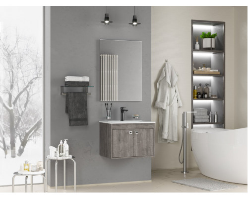 Приобрести Пайн - 60 Тумба прямая подвесная (Дуб Уайт Ревер) в магазине сантехники Santeh-Crystal.ru