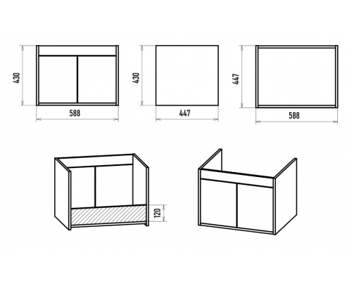 Приобрести Пайн - 60 Тумба прямая подвесная (Дуб Уайт Ревер) в магазине сантехники Santeh-Crystal.ru
