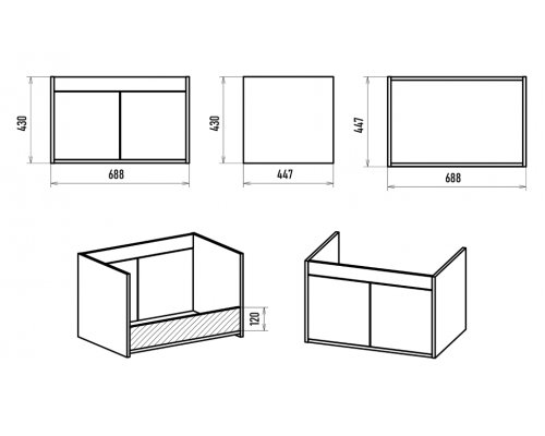 Приобрести Пайн - 70 Тумба прямая подвесная (Дуб Уайт Ревер) в магазине сантехники Santeh-Crystal.ru