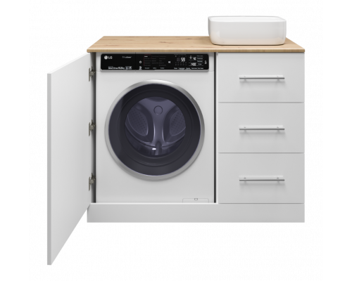 Заказать Респект -110 Тумба с 3 ящ. под стиральную машину правая (белая ПВХ/Дуб Тиссано) в магазине сантехники Santeh-Crystal.ru