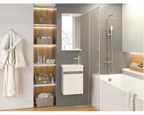 Заказать Ронда - 40 Тумба подвесная прямая (бок. ДСП Чикаго, фас.белая эмаль) в магазине сантехники Santeh-Crystal.ru