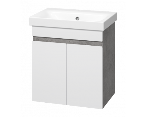 Купить Ронда - 50 Тумба подвесная прямая 2 дв. (бок. ДСП Чикаго, фас.белая эмаль) в магазине сантехники Santeh-Crystal.ru