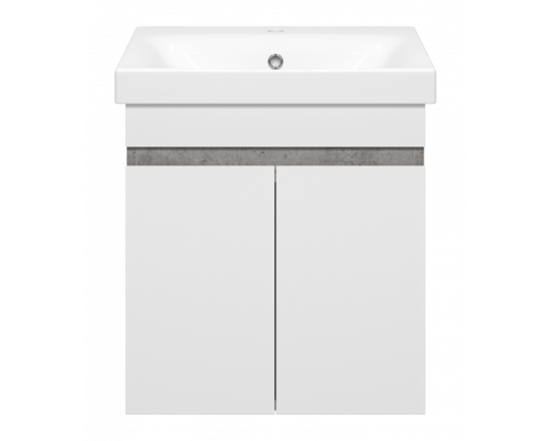 Купить Ронда - 50 Тумба подвесная прямая 2 дв. (бок. ДСП Чикаго, фас.белая эмаль) в магазине сантехники Santeh-Crystal.ru