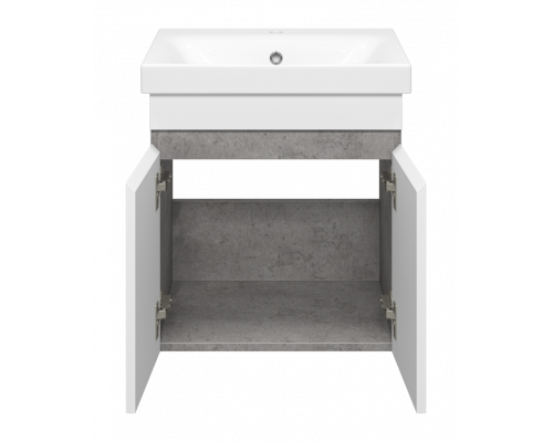 Купить Ронда - 50 Тумба подвесная прямая 2 дв. (бок. ДСП Чикаго, фас.белая эмаль) в магазине сантехники Santeh-Crystal.ru