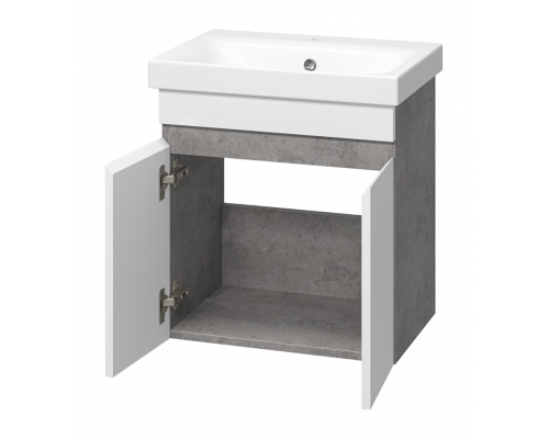 Купить Ронда - 50 Тумба подвесная прямая 2 дв. (бок. ДСП Чикаго, фас.белая эмаль) в магазине сантехники Santeh-Crystal.ru