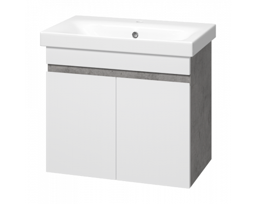 Приобрести Ронда - 60 Тумба подвесная прямая 2 дв. (бок. ДСП Чикаго, фас.белая эмаль) в магазине сантехники Santeh-Crystal.ru