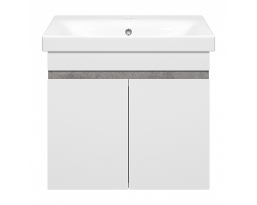 Приобрести Ронда - 60 Тумба подвесная прямая 2 дв. (бок. ДСП Чикаго, фас.белая эмаль) в магазине сантехники Santeh-Crystal.ru