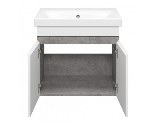 Приобрести Ронда - 60 Тумба подвесная прямая 2 дв. (бок. ДСП Чикаго, фас.белая эмаль) в магазине сантехники Santeh-Crystal.ru