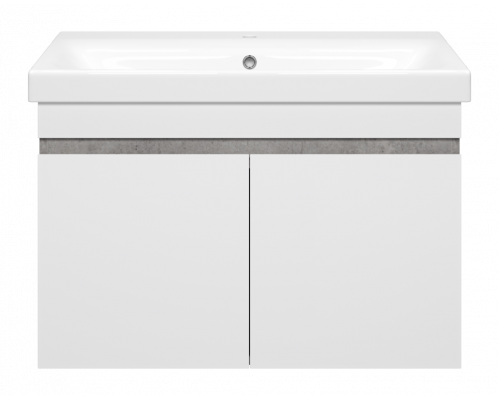 Купить Ронда - 80 Тумба подвесная прямая 2 дв. (бок. ДСП Чикаго, фас.белая эмаль) в магазине сантехники Santeh-Crystal.ru