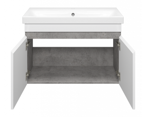 Купить Ронда - 80 Тумба подвесная прямая 2 дв. (бок. ДСП Чикаго, фас.белая эмаль) в магазине сантехники Santeh-Crystal.ru