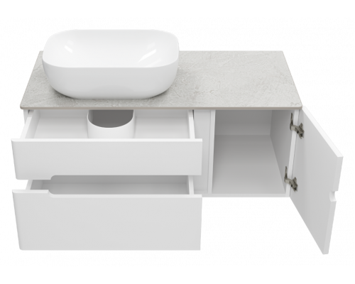 Приобрести Роял -100 Тумба подвесная с 2 ящ. 1 дв. белый в магазине сантехники Santeh-Crystal.ru